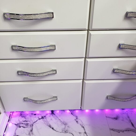 SILVER RHINESTONE CRYSTAL CABINET HANDLES - Picture 2 of 5